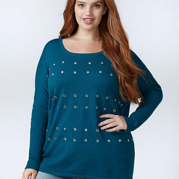 💓SOLD💓LANE Bryant $70 NEW Grommet Sweater - Picture 2 of 9